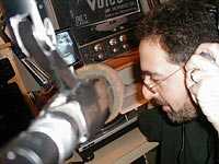 Mike at the radio board